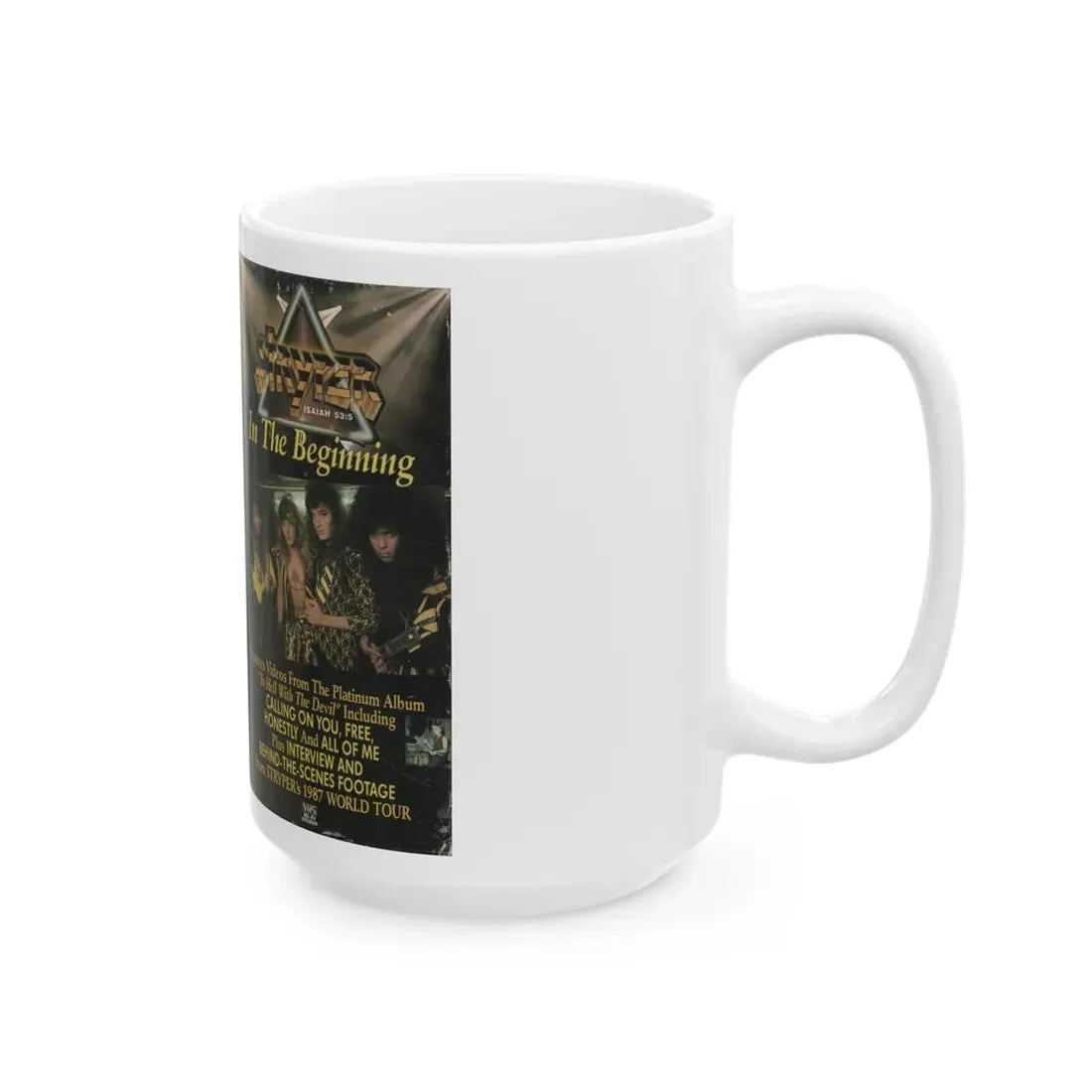 STRYPER IN THE BEGINNING version 2 (VHS COVER) - White Coffee Mug - Go Mug Yourself