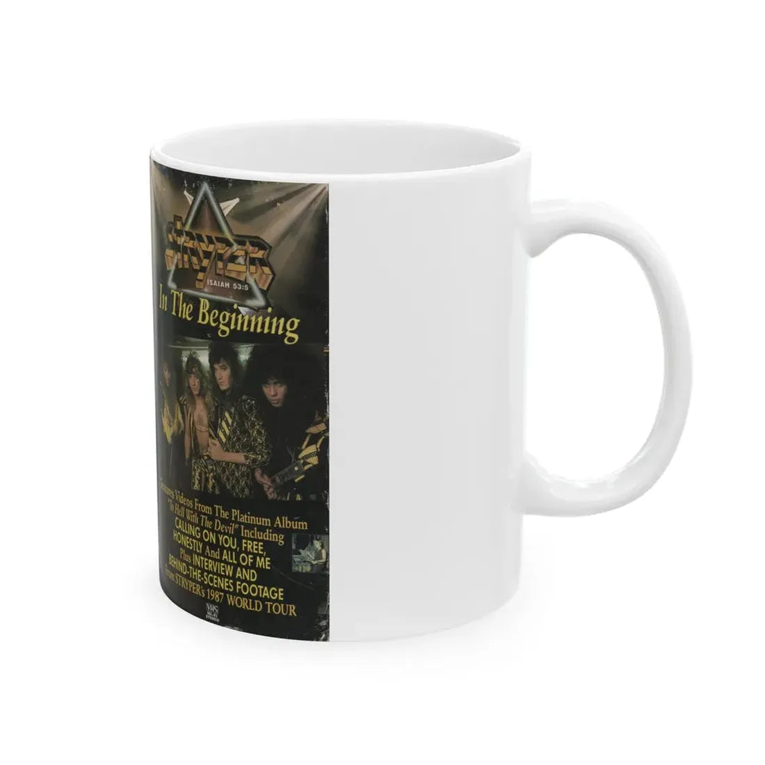 STRYPER IN THE BEGINNING version 2 (VHS COVER) - White Coffee Mug - Go Mug Yourself