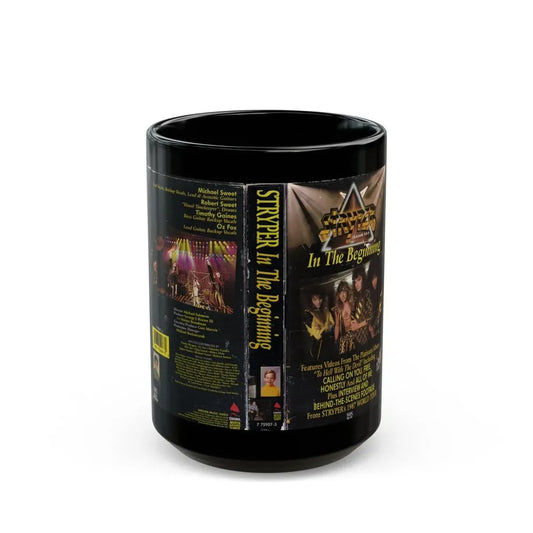 STRYPER IN THE BEGINNING (VHS COVER) - Black Coffee Mug 15oz - Go Mug Yourself