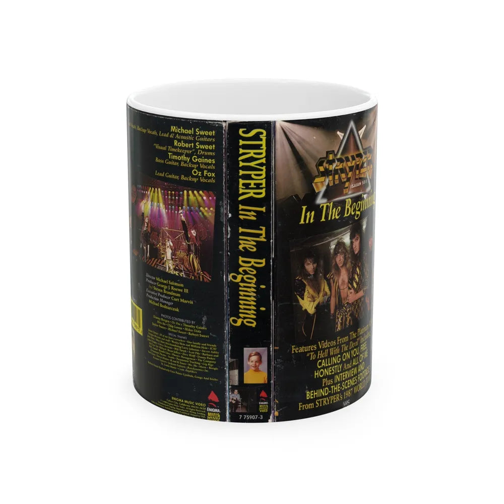 STRYPER IN THE BEGINNING (VHS COVER) - White Coffee Mug-11oz-Go Mug Yourself