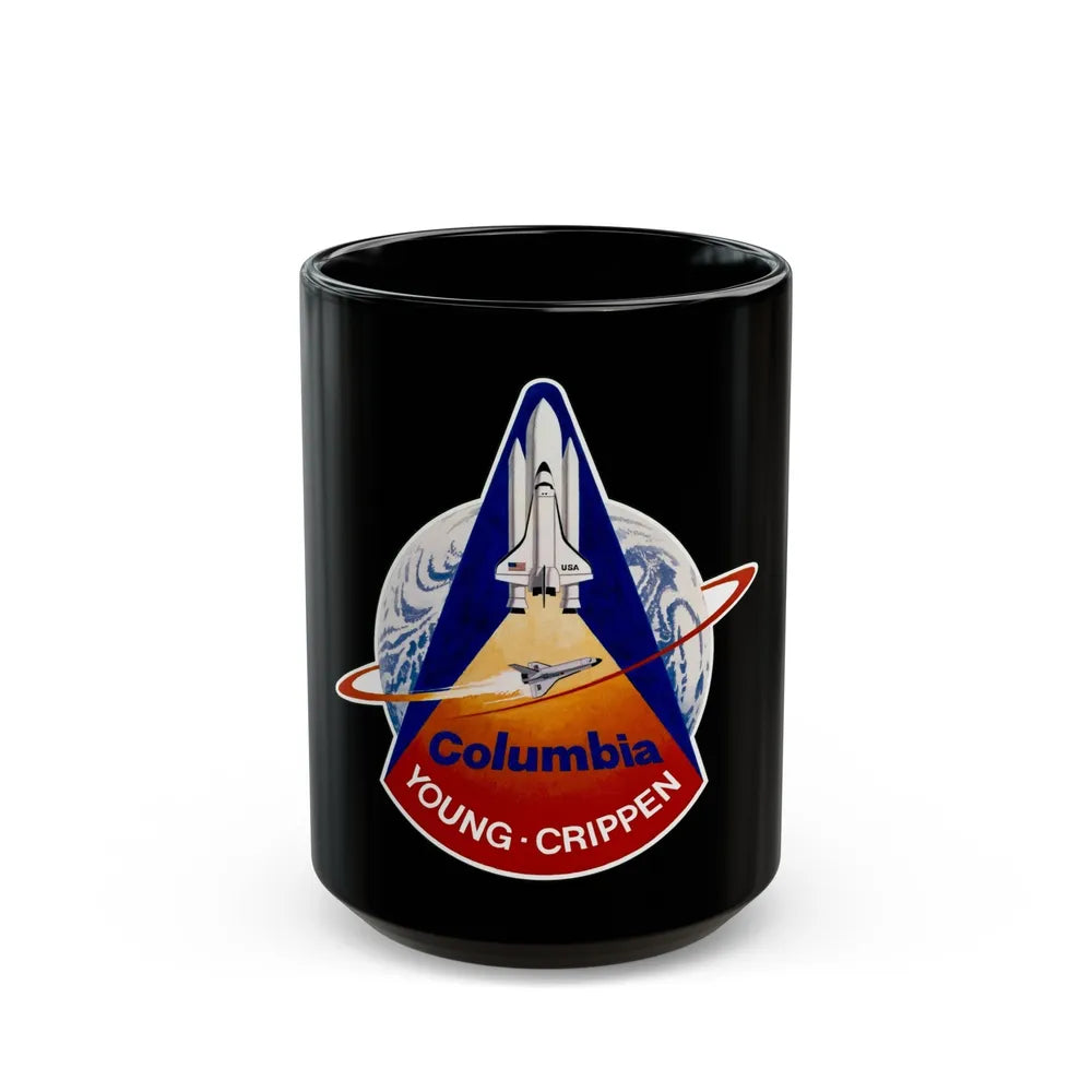 STS 1 (NASA) Black Coffee Mug-15oz-Go Mug Yourself