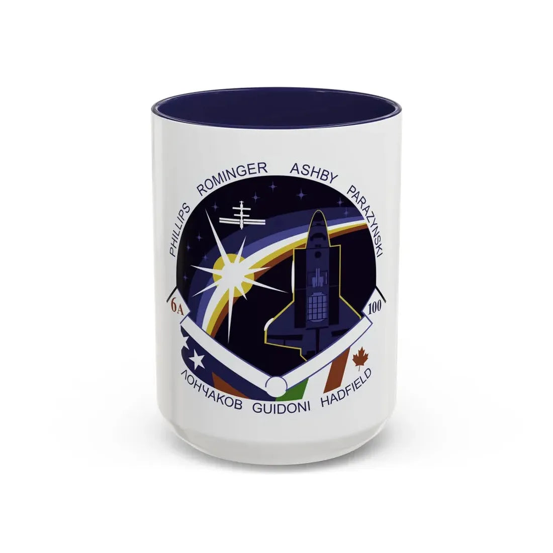 STS 100 (NASA) Accent Coffee Mug 15oz Navy - Go Mug Yourself