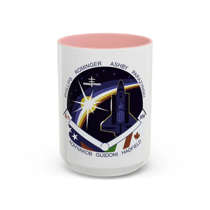 STS 100 (NASA) Accent Coffee Mug 15oz Pink - Go Mug Yourself