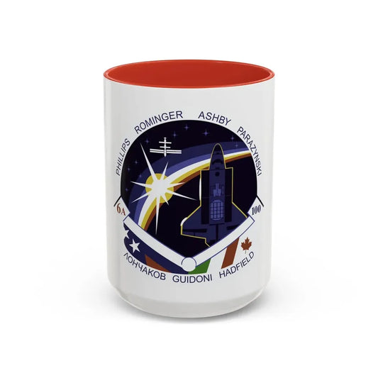 STS 100 (NASA) Accent Coffee Mug 15oz Red - Go Mug Yourself