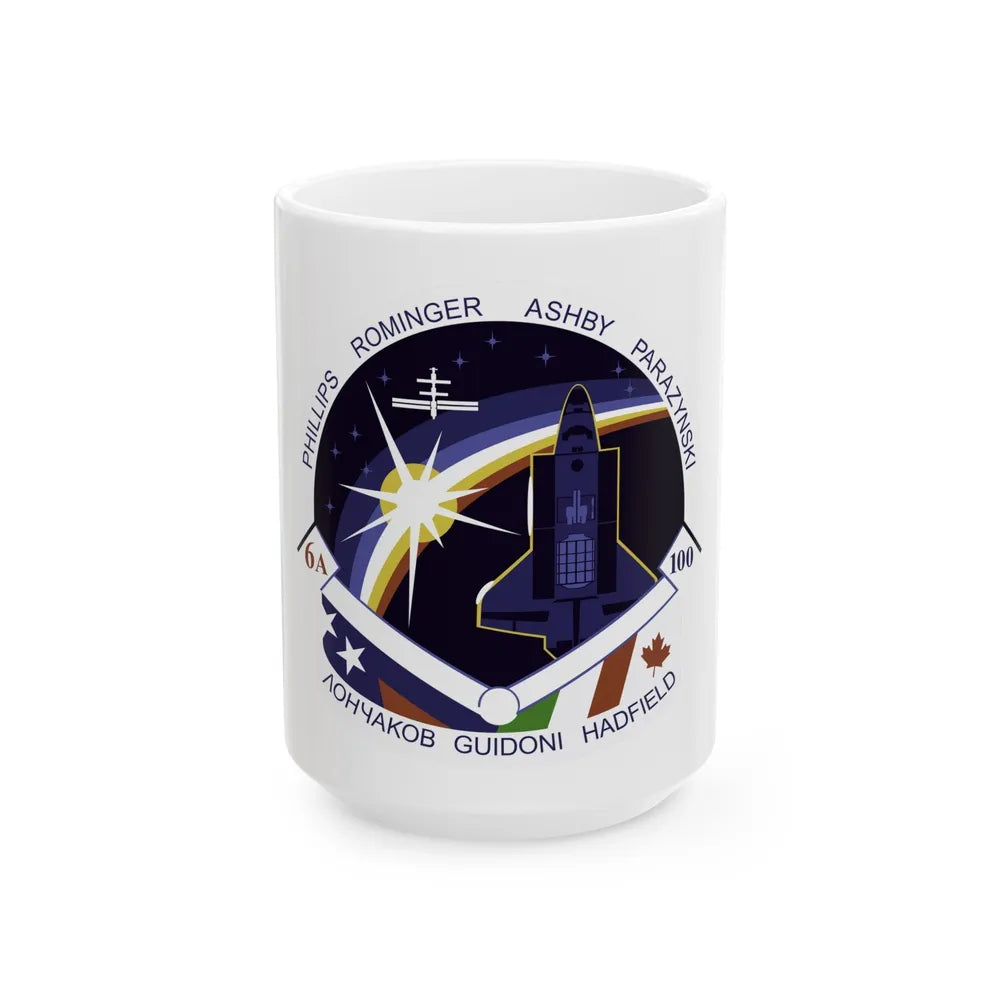 STS 100 (NASA) White Coffee Mug-15oz-Go Mug Yourself