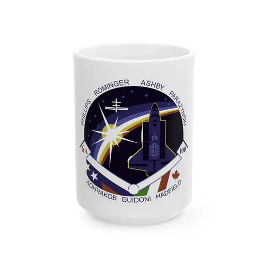 STS 100 (NASA) White Coffee Mug 15oz - Go Mug Yourself