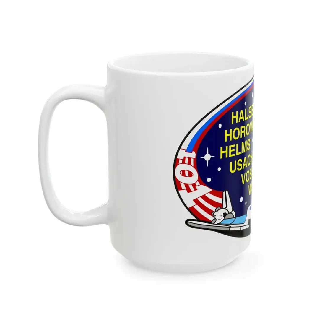 STS 101 (NASA) White Coffee Mug - Go Mug Yourself