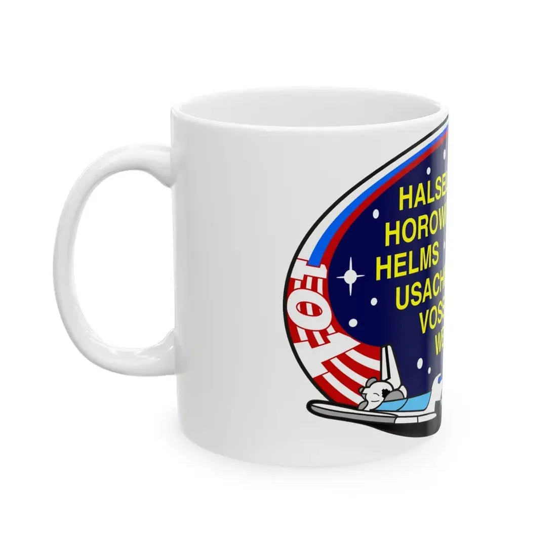 STS 101 (NASA) White Coffee Mug - Go Mug Yourself
