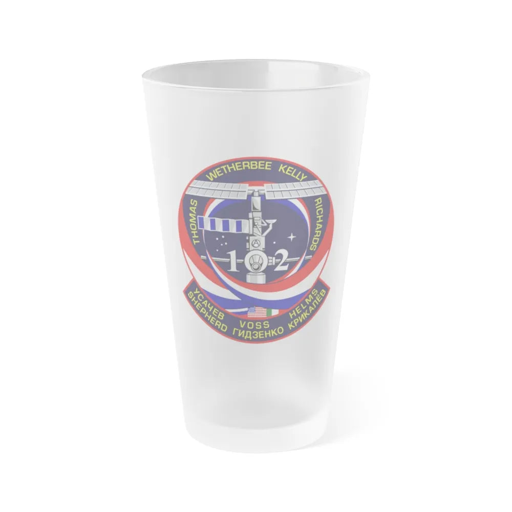 STS 102 (NASA) Frosted Pint Glass 16oz-Go Mug Yourself