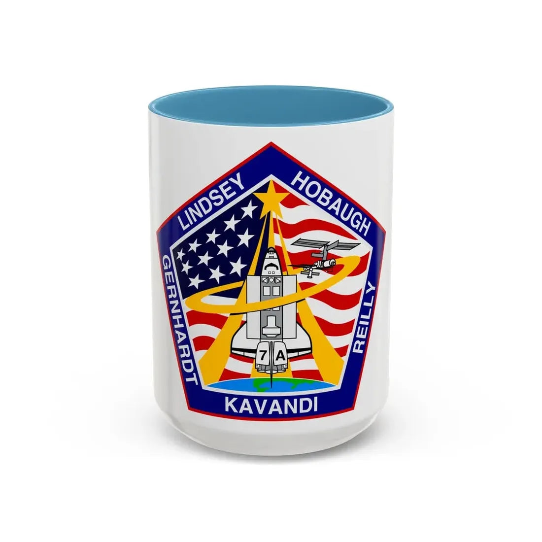 STS 104 (NASA) Accent Coffee Mug 15oz Light Blue - Go Mug Yourself