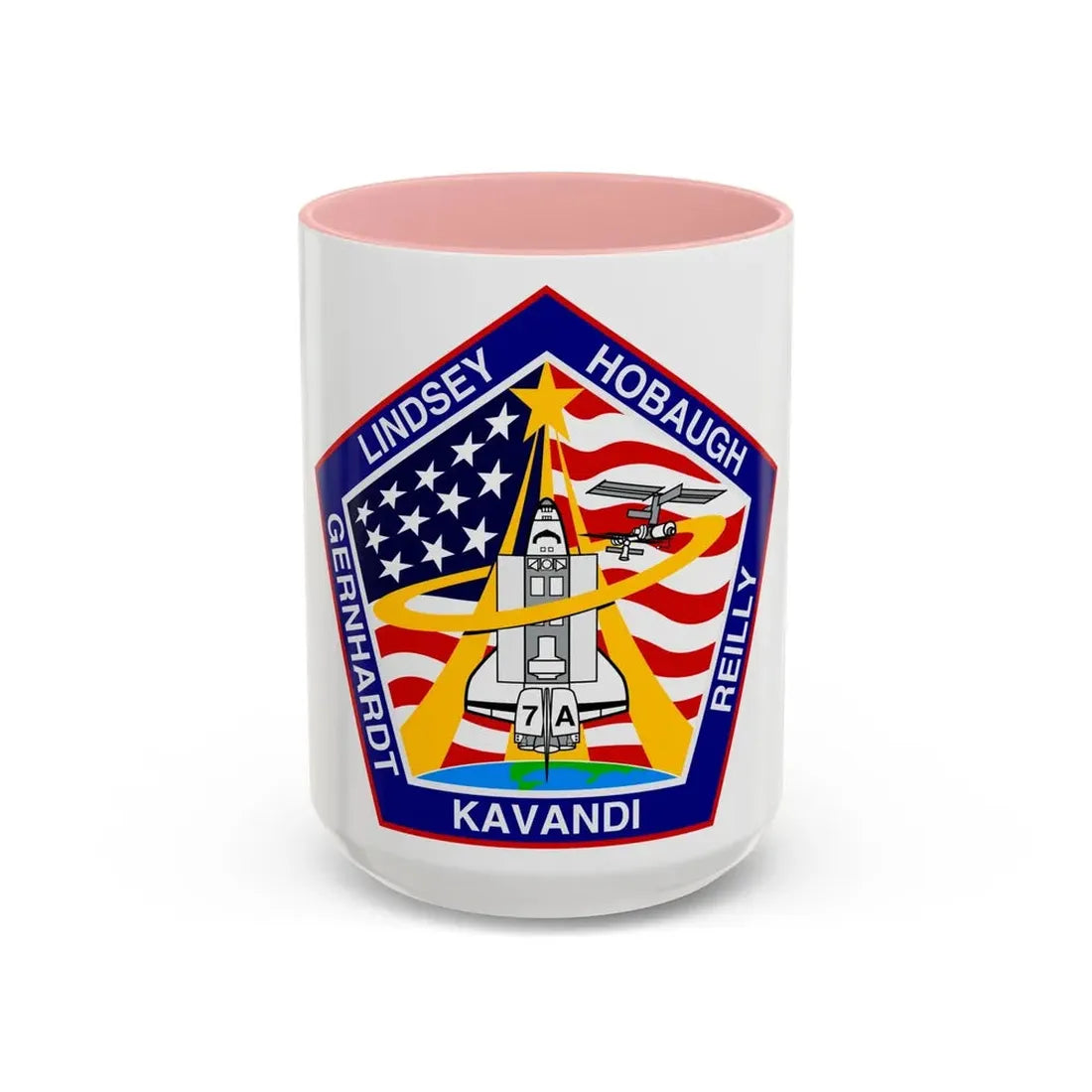 STS 104 (NASA) Accent Coffee Mug 15oz Pink - Go Mug Yourself