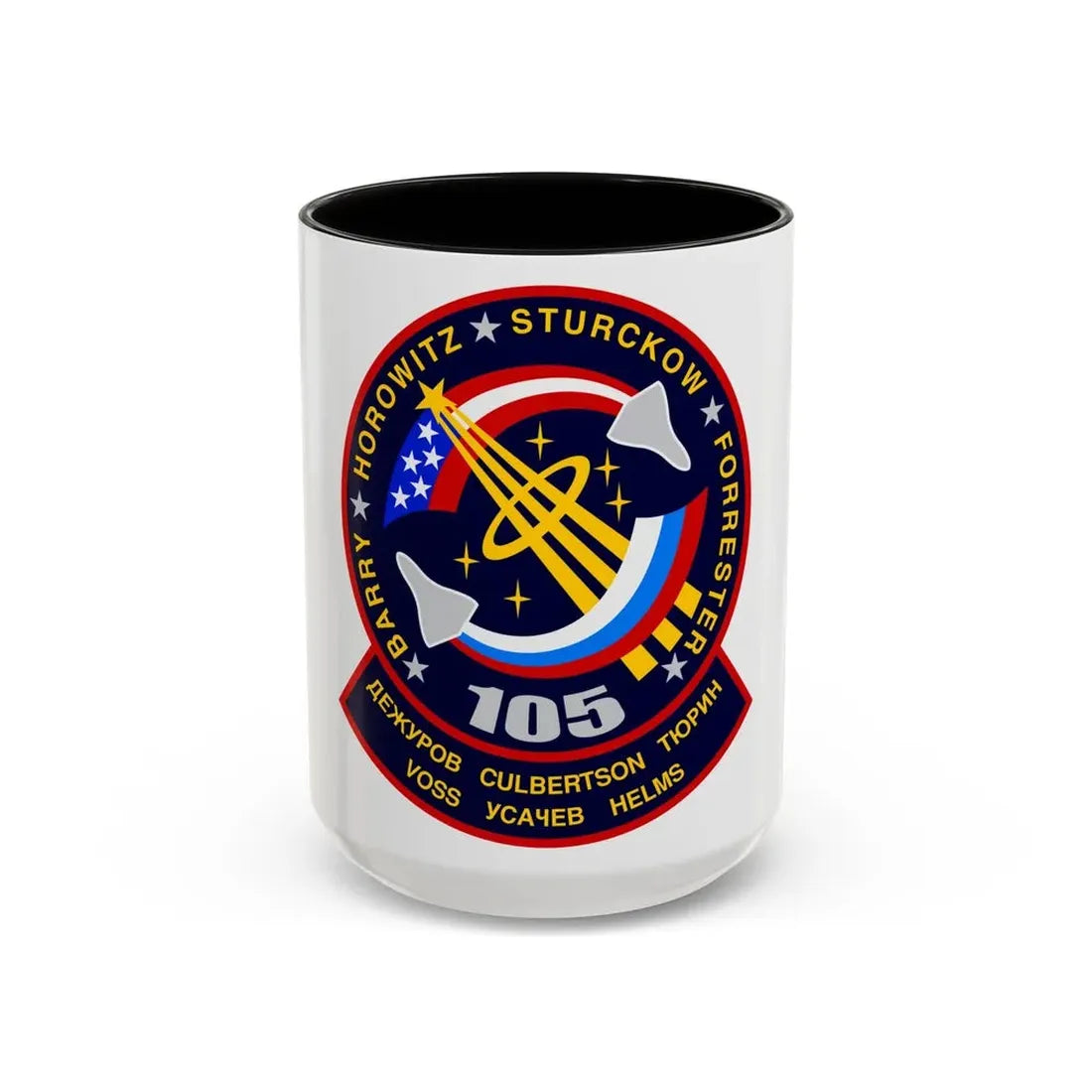 STS 105 (NASA) Accent Coffee Mug 15oz Black - Go Mug Yourself