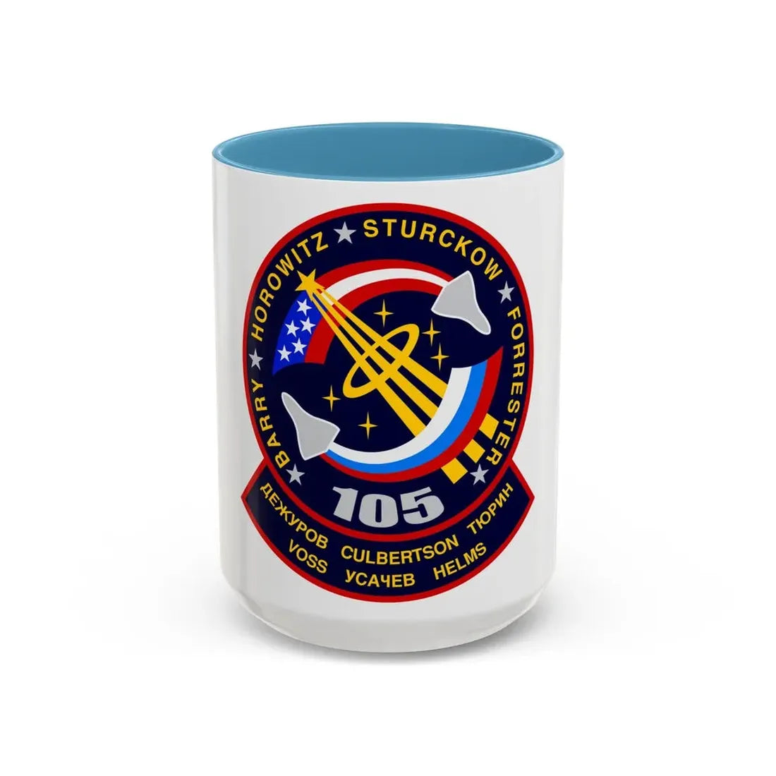 STS 105 (NASA) Accent Coffee Mug 15oz Light Blue - Go Mug Yourself