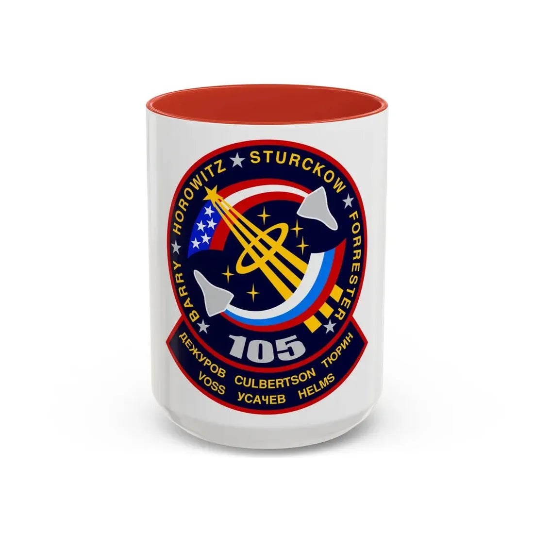 STS 105 (NASA) Accent Coffee Mug 15oz Red - Go Mug Yourself