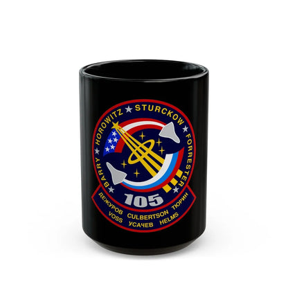 STS 105 (NASA) Black Coffee Mug-15oz-Go Mug Yourself