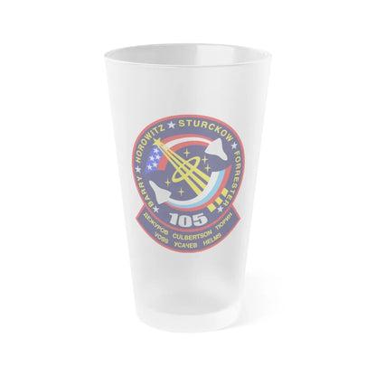 STS 105 (NASA) Frosted Pint Glass 16oz-Go Mug Yourself