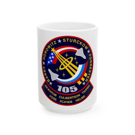 STS 105 (NASA) White Coffee Mug 15oz - Go Mug Yourself