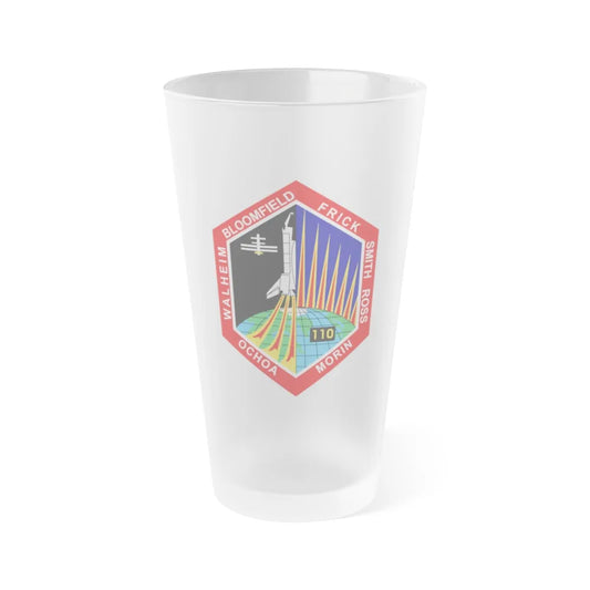 STS 110 (NASA) Frosted Pint Glass 16oz-Go Mug Yourself