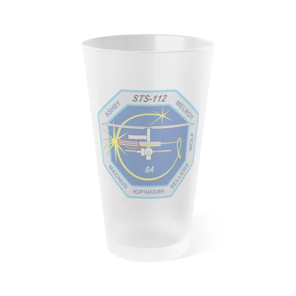 STS 112 (NASA) Frosted Pint Glass 16oz-Go Mug Yourself