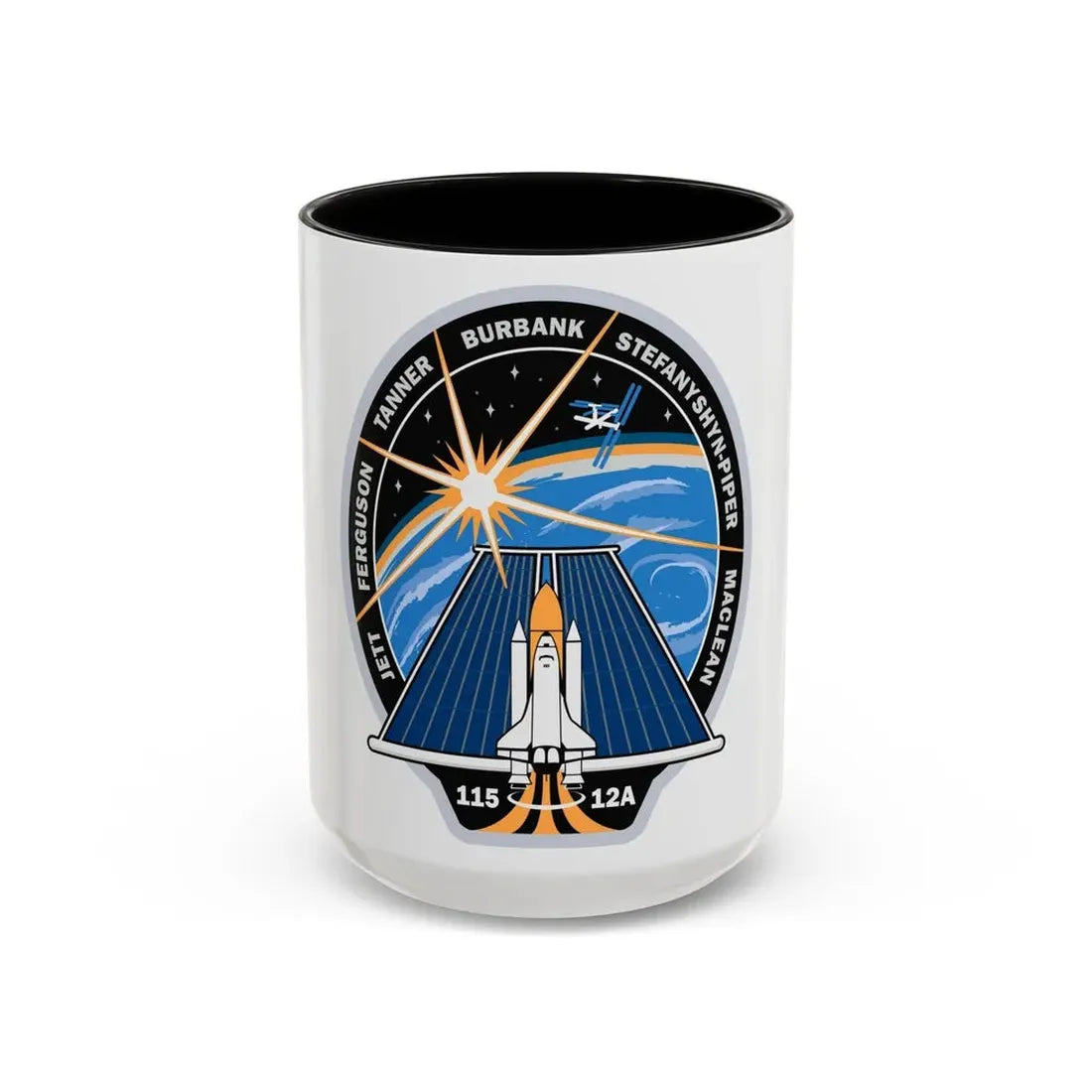 STS 115 (NASA) Accent Coffee Mug 15oz Black - Go Mug Yourself