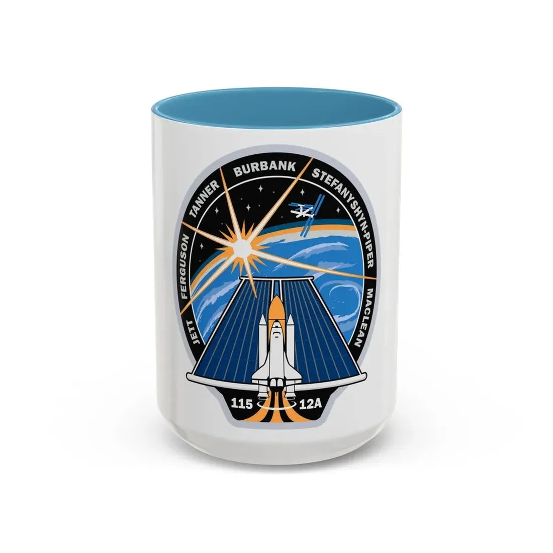 STS 115 (NASA) Accent Coffee Mug 15oz Light Blue - Go Mug Yourself