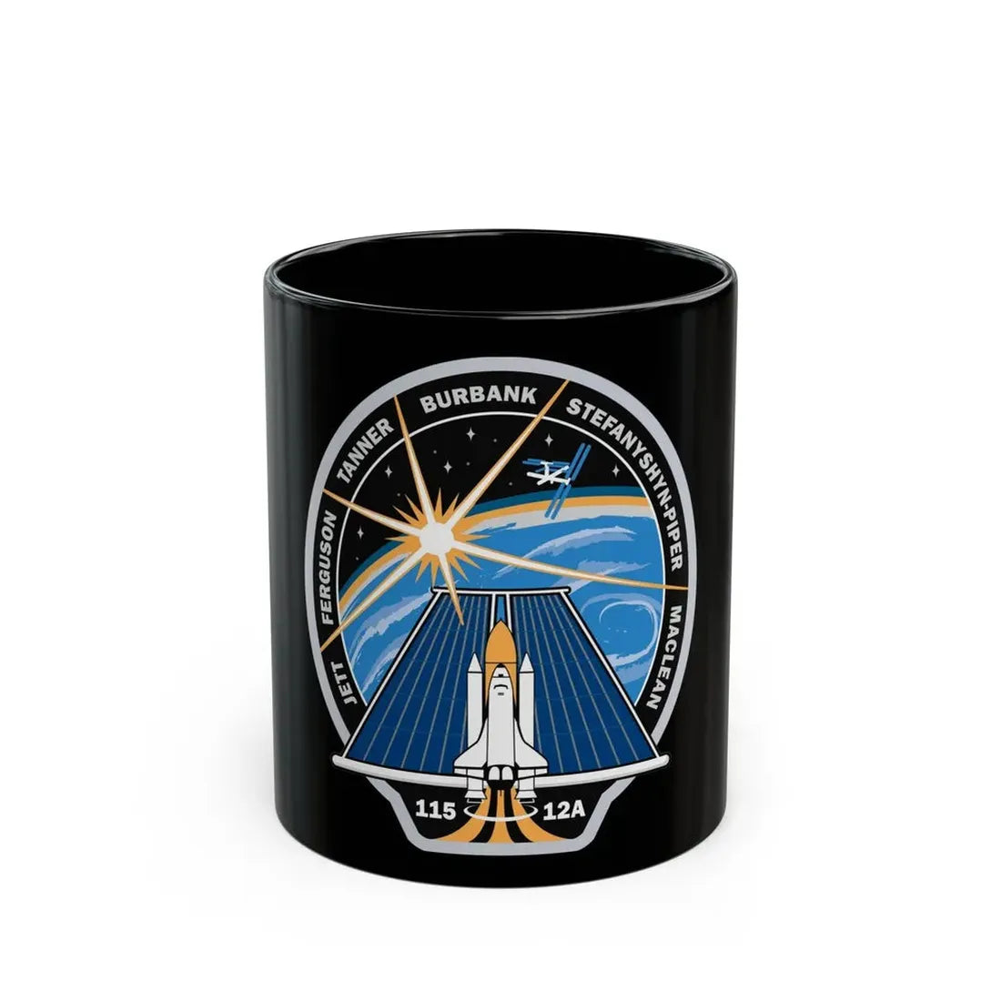 STS 115 (NASA) Black Coffee Mug 11oz - Go Mug Yourself
