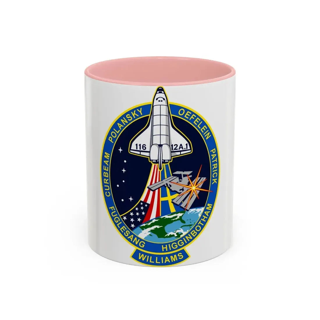 STS 116 (NASA) Accent Coffee Mug 11oz Pink - Go Mug Yourself