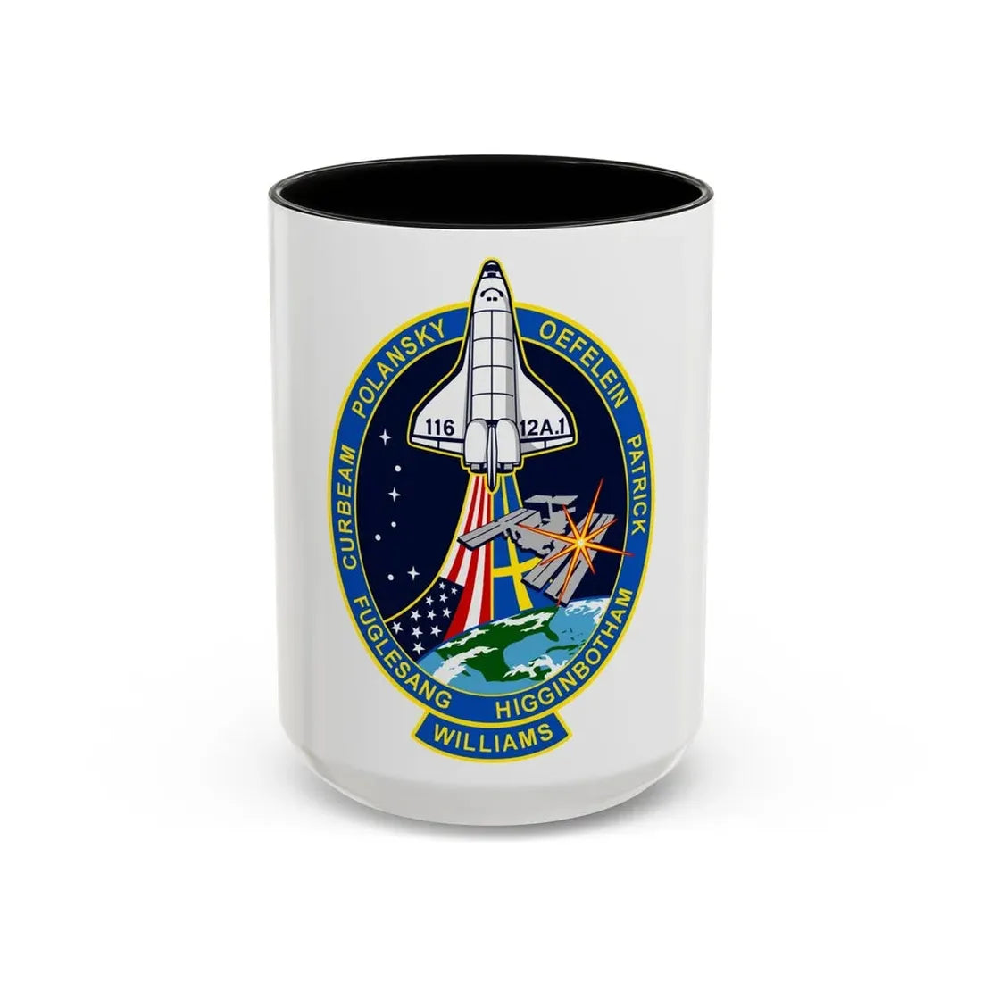 STS 116 (NASA) Accent Coffee Mug 15oz Black - Go Mug Yourself