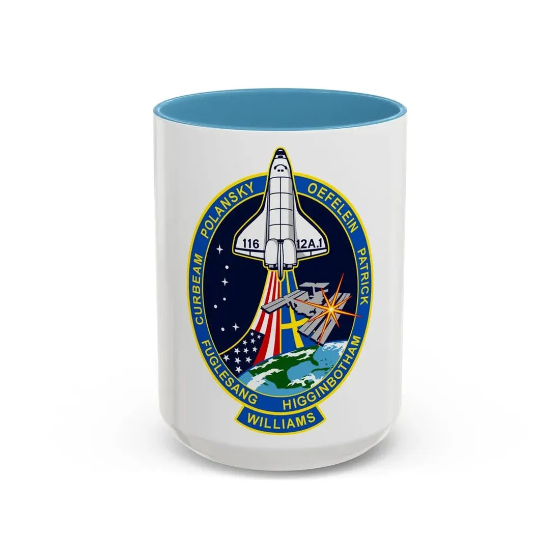 STS 116 (NASA) Accent Coffee Mug 15oz Light Blue - Go Mug Yourself