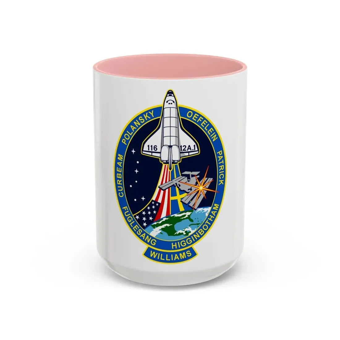 STS 116 (NASA) Accent Coffee Mug 15oz Pink - Go Mug Yourself