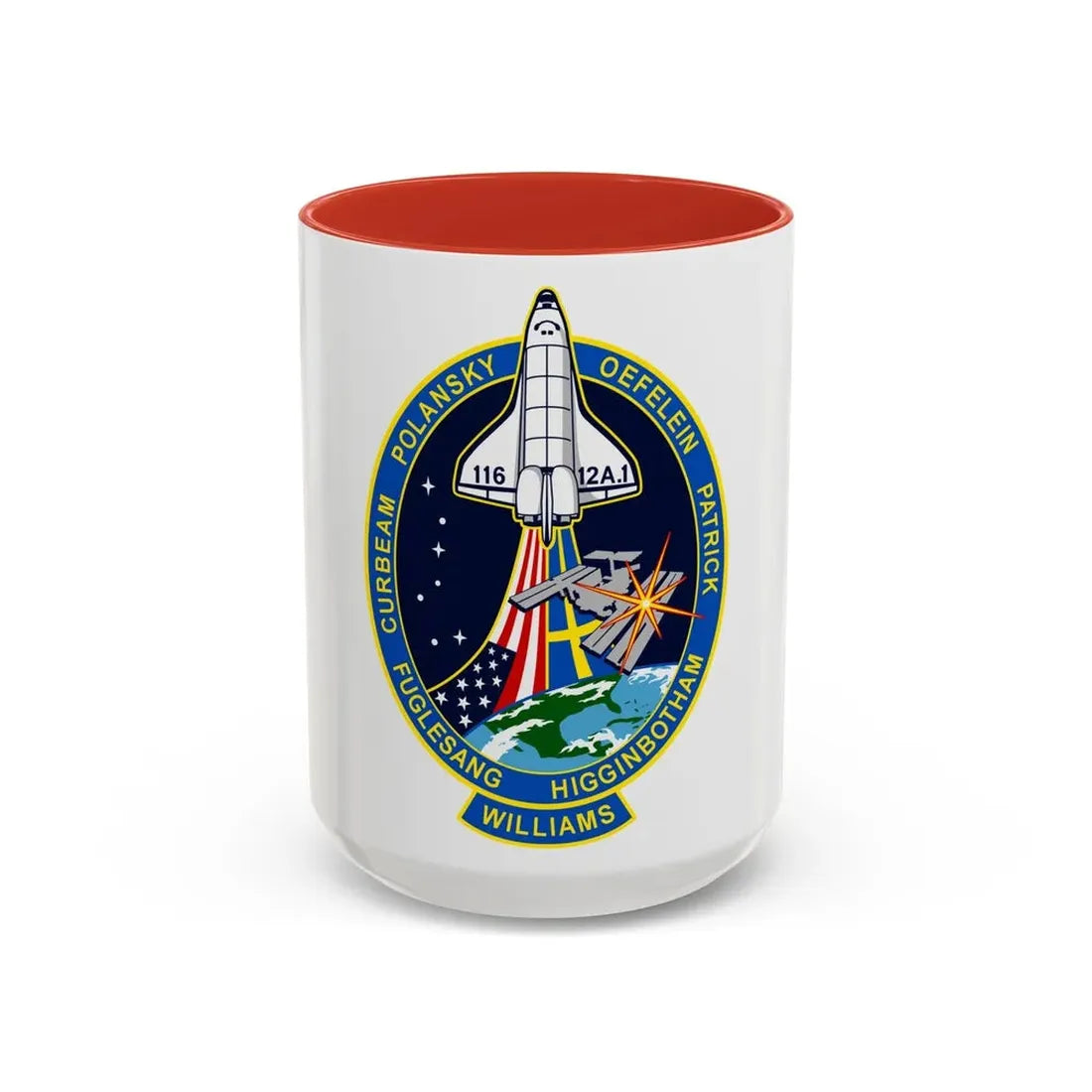 STS 116 (NASA) Accent Coffee Mug 15oz Red - Go Mug Yourself