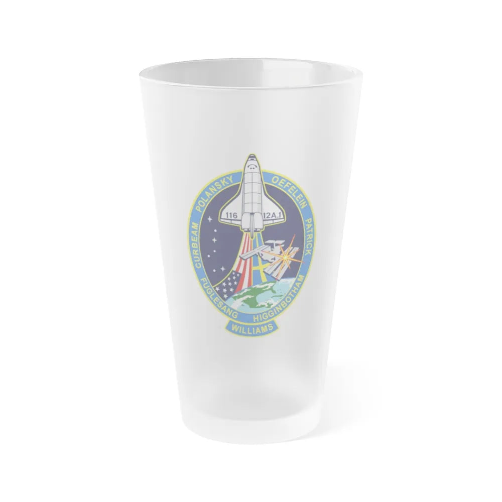 STS 116 (NASA) Frosted Pint Glass 16oz-Go Mug Yourself