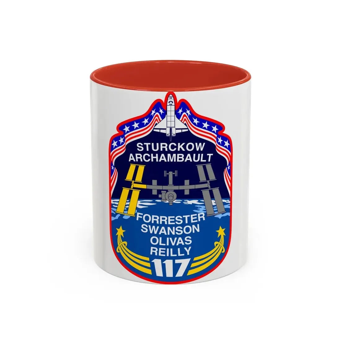 STS 117 (NASA) Accent Coffee Mug 11oz Red - Go Mug Yourself