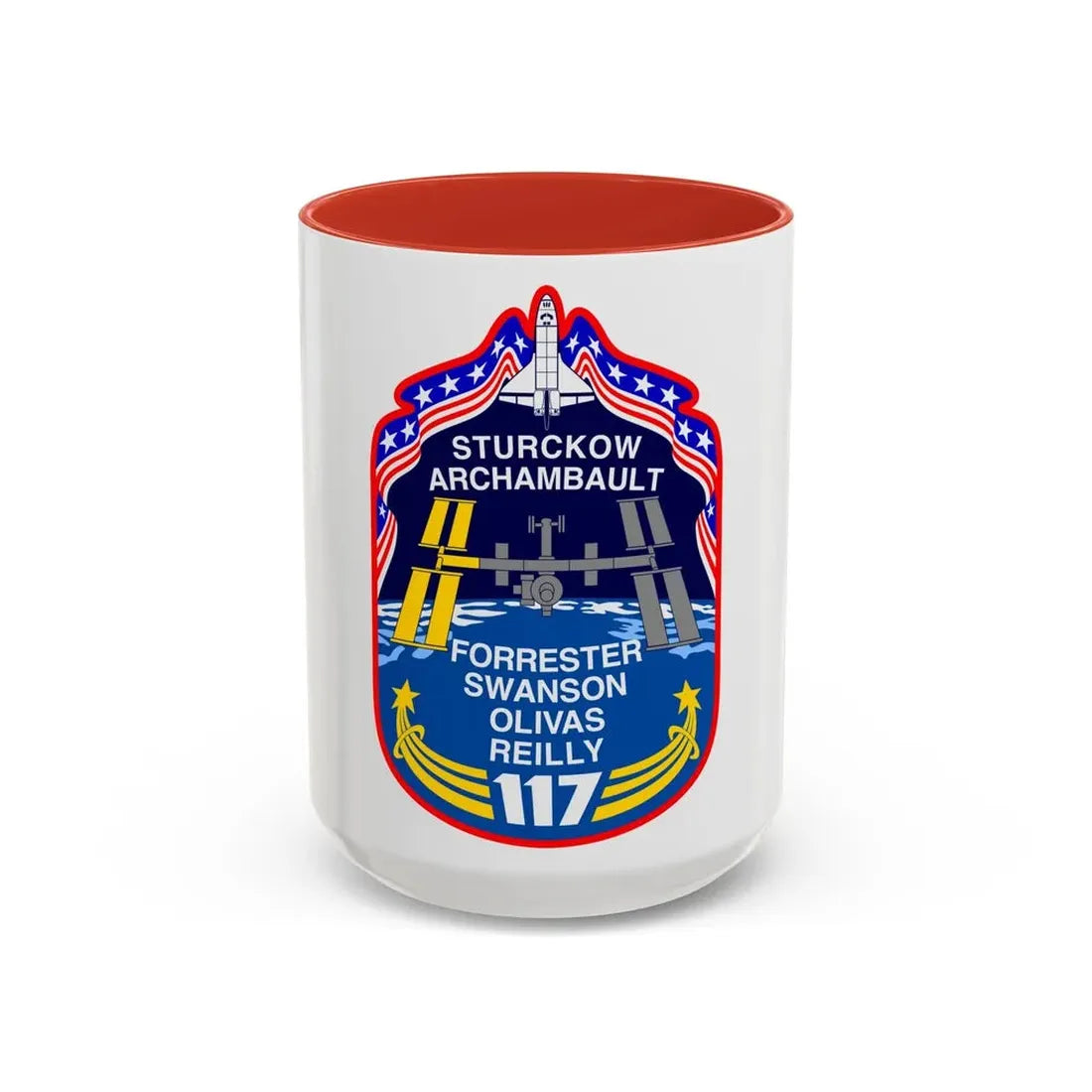STS 117 (NASA) Accent Coffee Mug 15oz Red - Go Mug Yourself