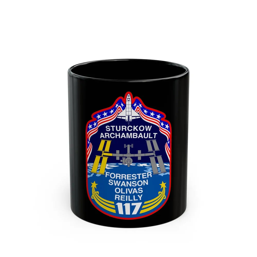 STS 117 (NASA) Black Coffee Mug-11oz-Go Mug Yourself