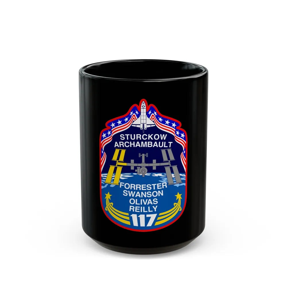 STS 117 (NASA) Black Coffee Mug-15oz-Go Mug Yourself