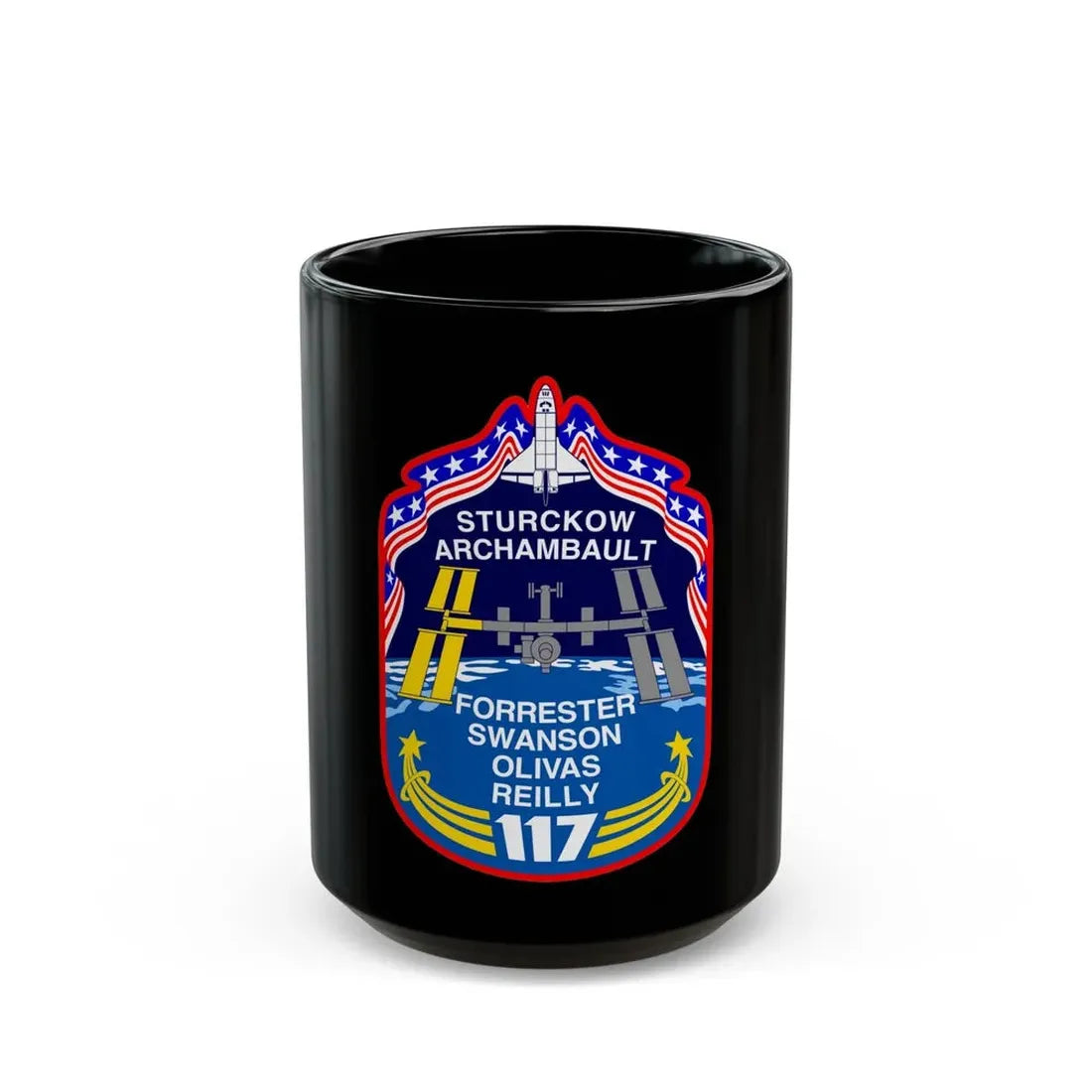 STS 117 (NASA) Black Coffee Mug 15oz - Go Mug Yourself