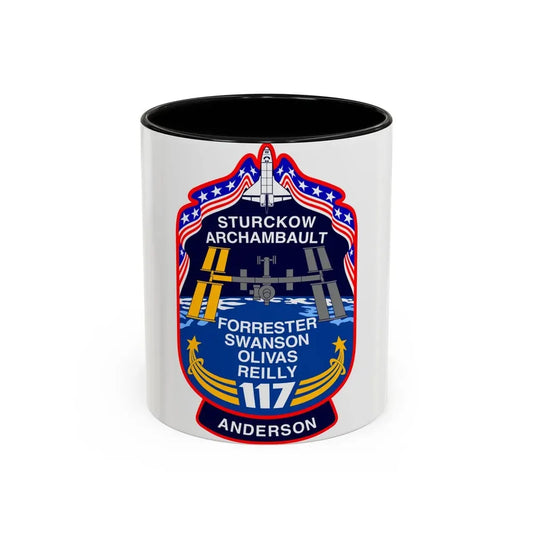 STS 117 Patch v2 (NASA) Accent Coffee Mug 11oz Black - Go Mug Yourself