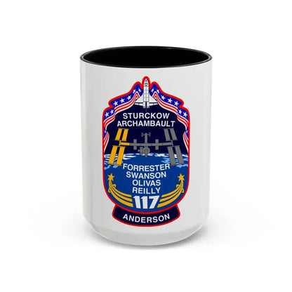 STS 117 Patch v2 (NASA) Accent Coffee Mug 15oz Black - Go Mug Yourself