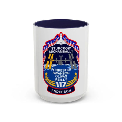 STS 117 Patch v2 (NASA) Accent Coffee Mug 15oz Navy - Go Mug Yourself