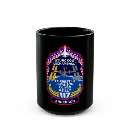 STS 117 Patch v2 NASA (NASA) Black Coffee Mug 15oz - Go Mug Yourself