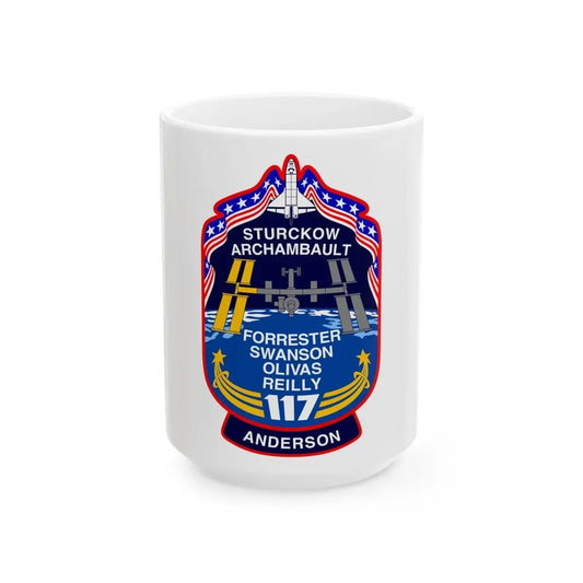 STS 117 Patch v2 NASA (NASA) White Coffee Mug 15oz - Go Mug Yourself