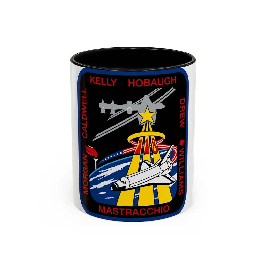 STS 118 (NASA) Accent Coffee Mug 11oz Black - Go Mug Yourself