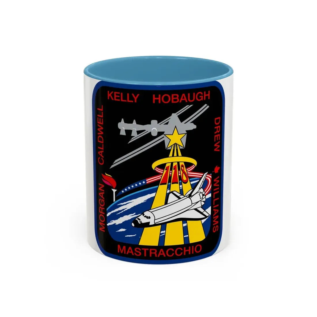 STS 118 (NASA) Accent Coffee Mug 11oz Light Blue - Go Mug Yourself