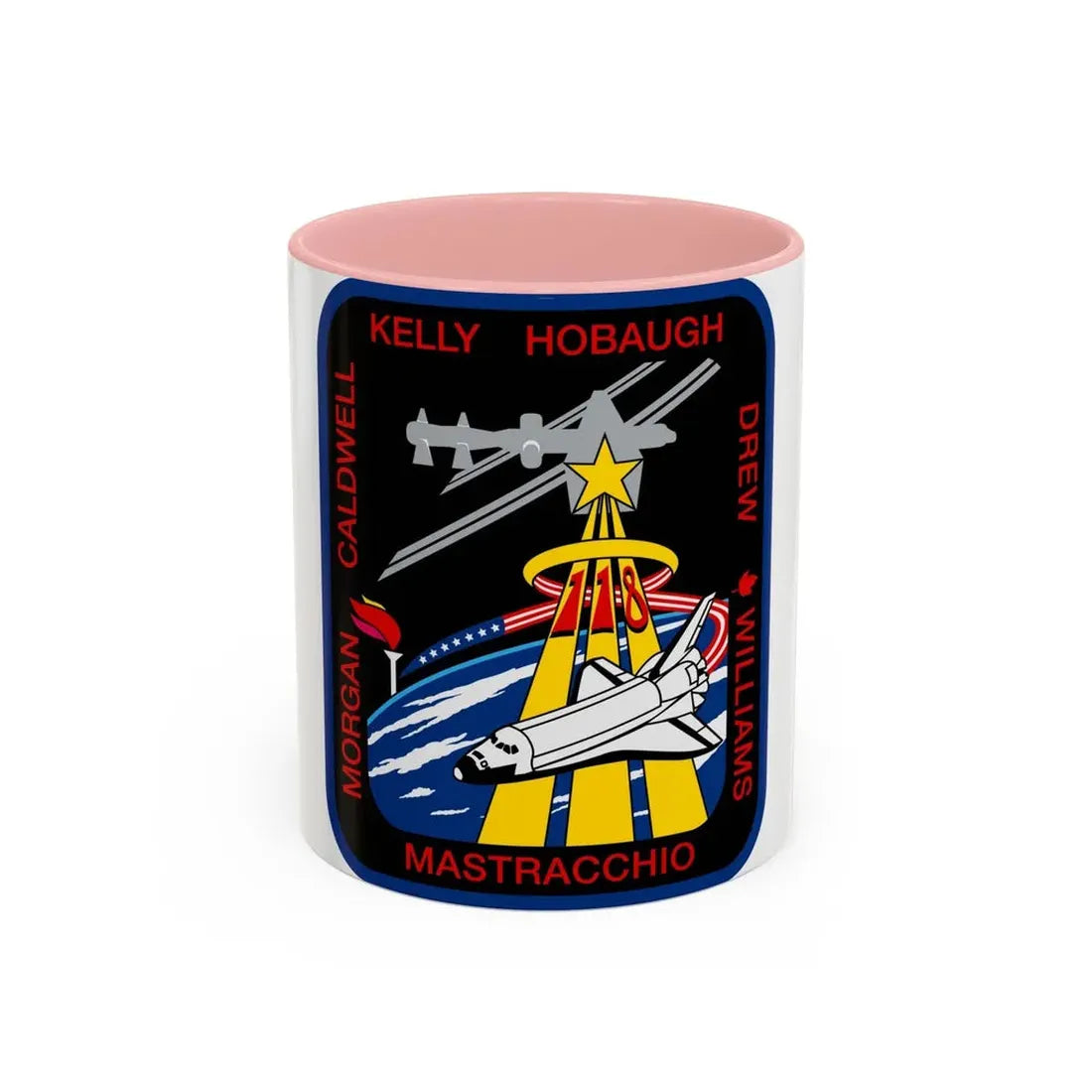 STS 118 (NASA) Accent Coffee Mug 11oz Pink - Go Mug Yourself