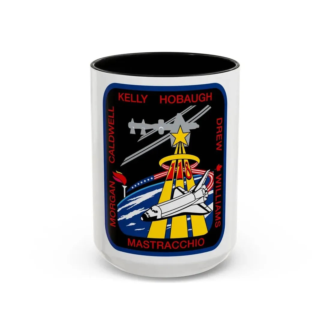 STS 118 (NASA) Accent Coffee Mug 15oz Black - Go Mug Yourself