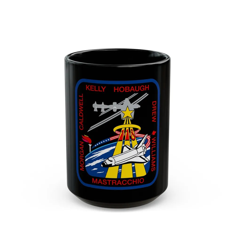 STS 118 (NASA) Black Coffee Mug-15oz-Go Mug Yourself