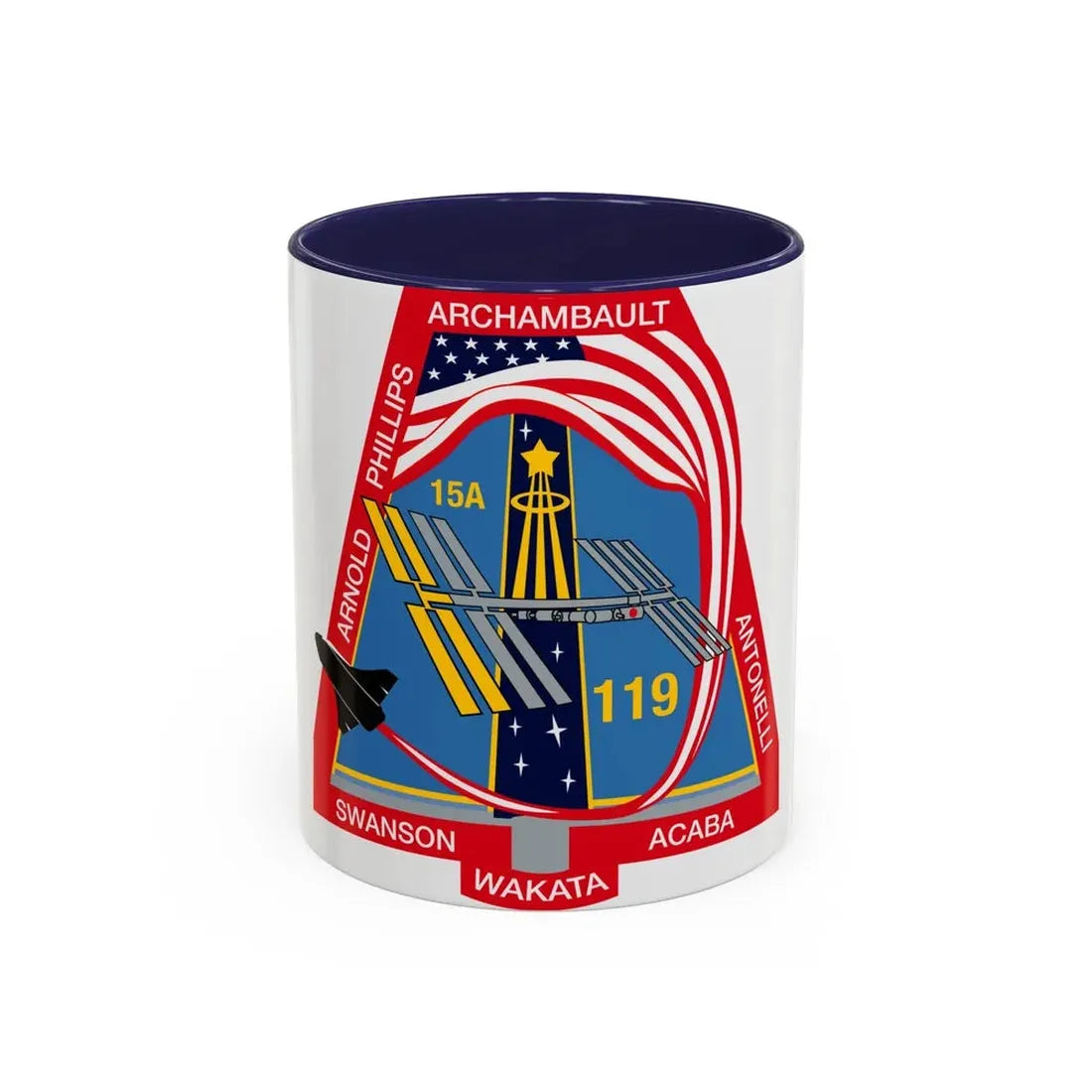 STS 119 (NASA) Accent Coffee Mug 11oz Navy - Go Mug Yourself