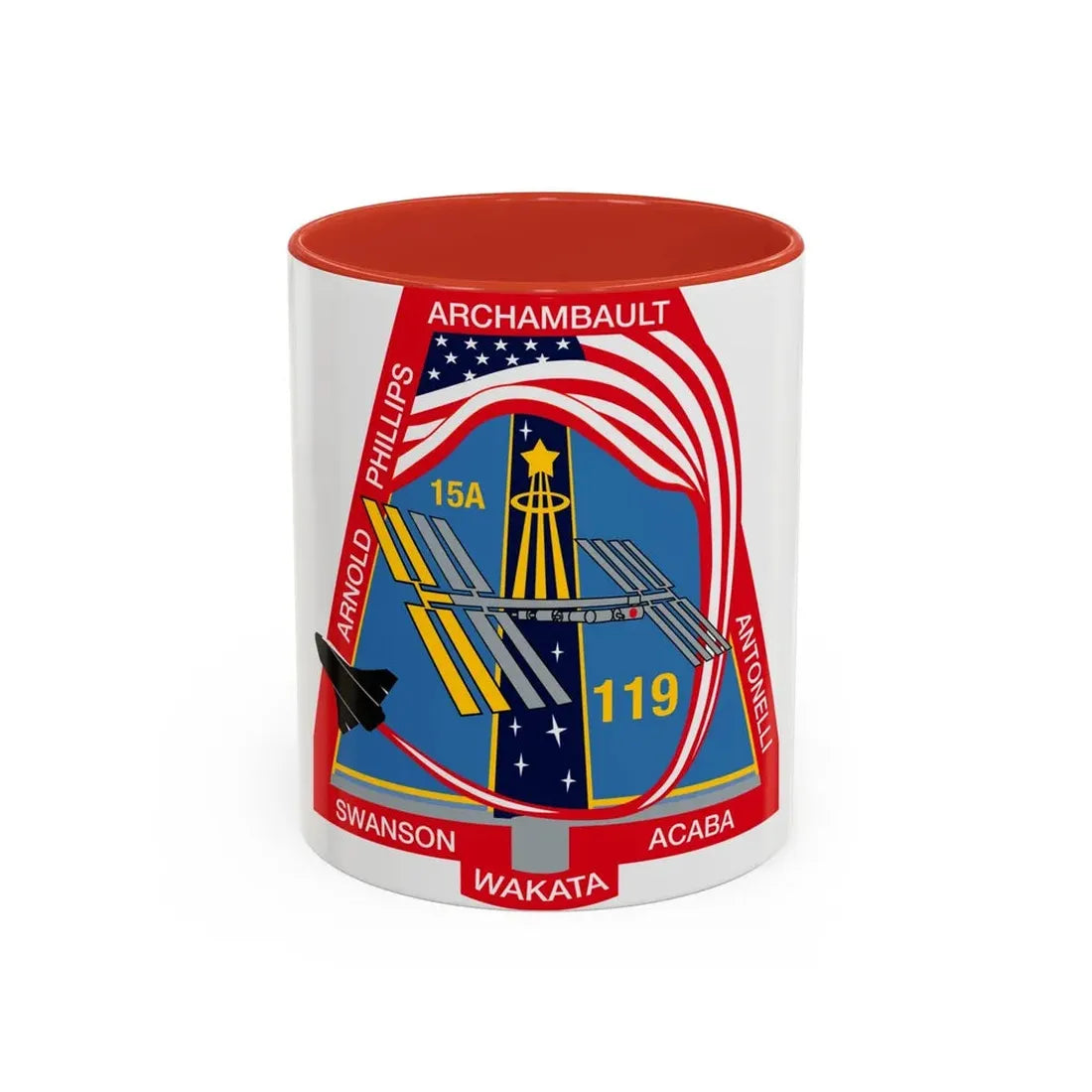 STS 119 (NASA) Accent Coffee Mug 11oz Red - Go Mug Yourself
