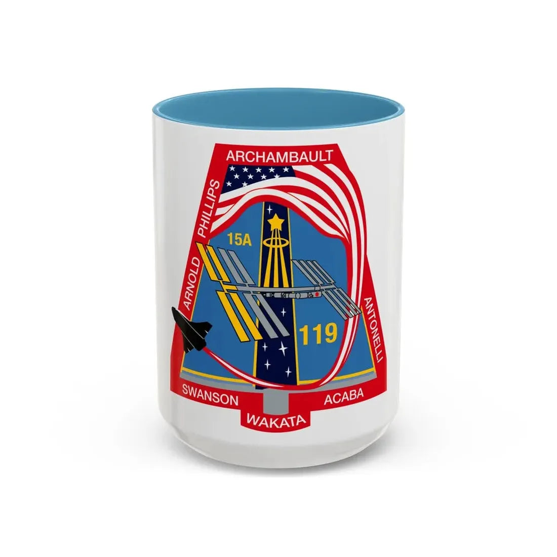 STS 119 (NASA) Accent Coffee Mug 15oz Light Blue - Go Mug Yourself